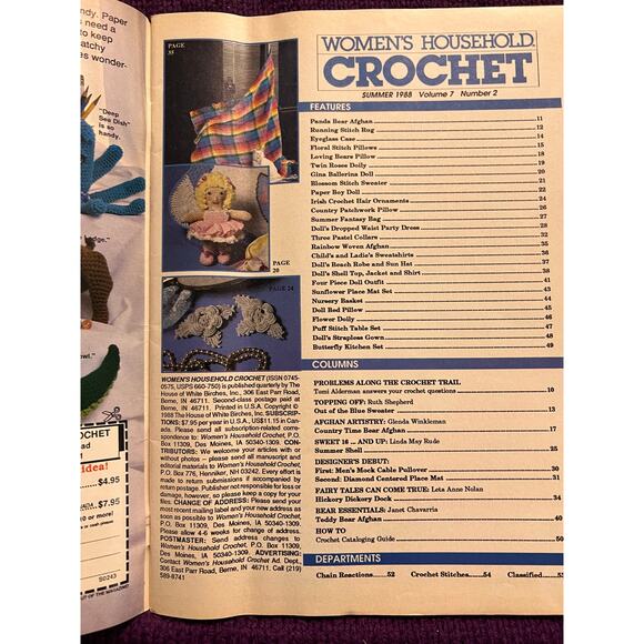 women's household Crochet pattern book 1980s sweater afgan toys - Picture 3 of 6